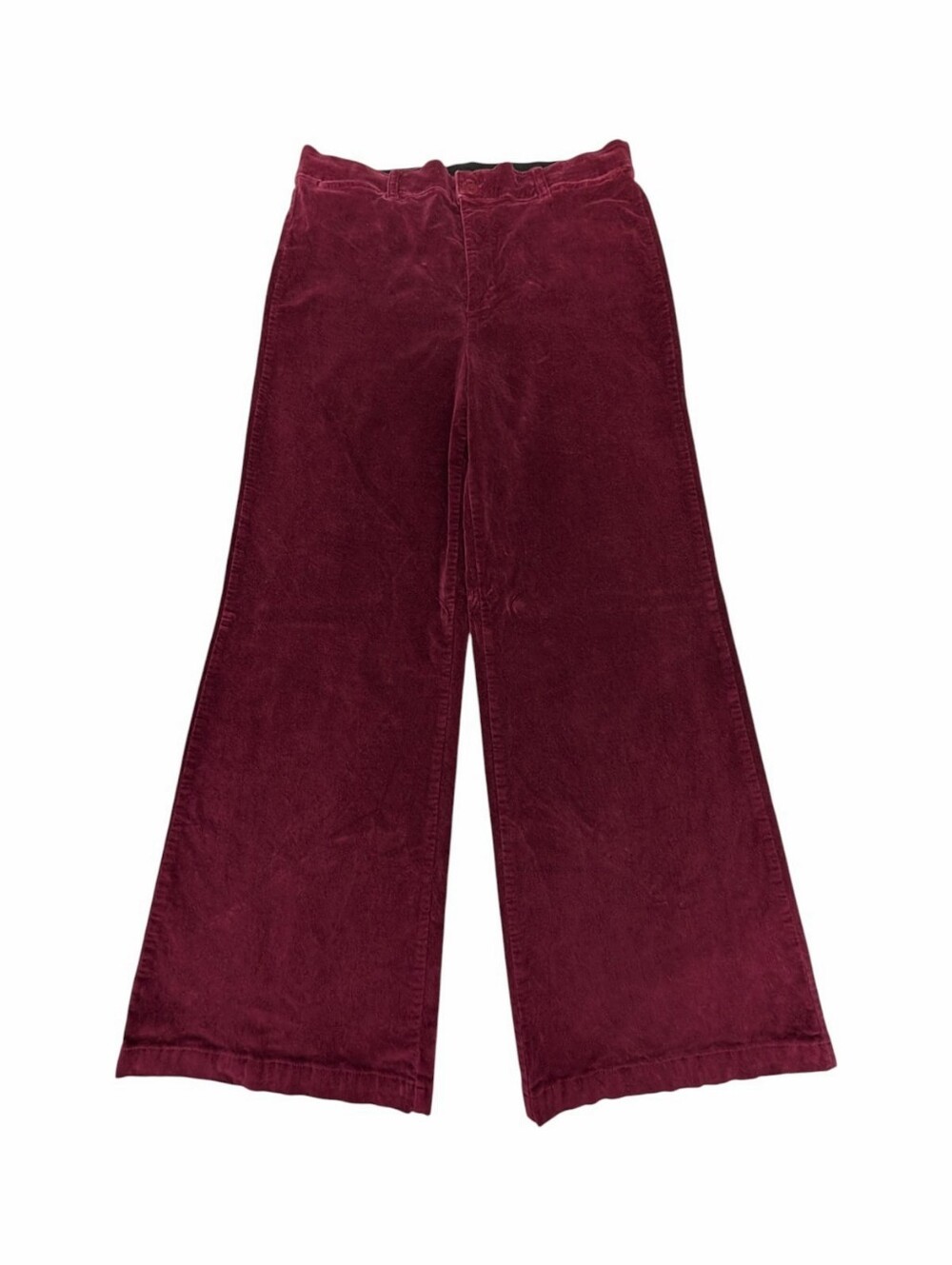 Liz Claiborne Burgundy Corduroy Wide Leg High-Rise Pants Sz 16 Tall Autumn Fall